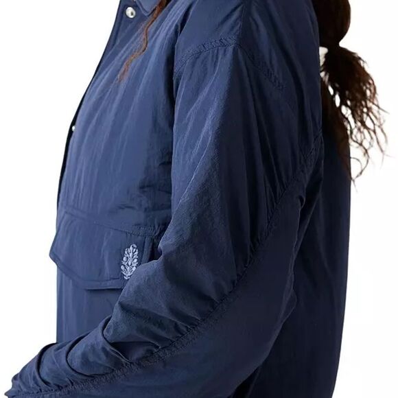 Free People Movement Off The Bleachers Coaches Jacket in Midnight Navy, XS $148 - Picture 7 of 10